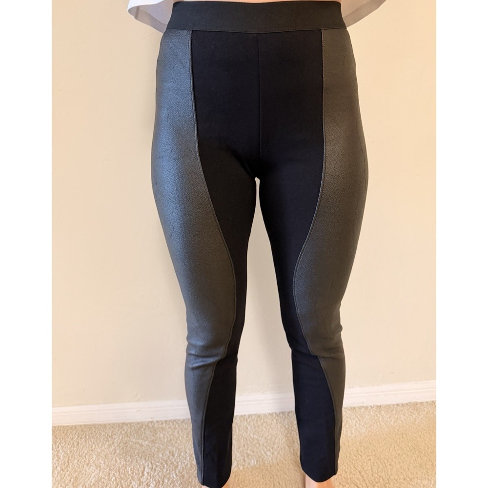 NWT BCBG MAXAZRIA Shelby Ankle Leggings Black Gray High Rise Stretch size M